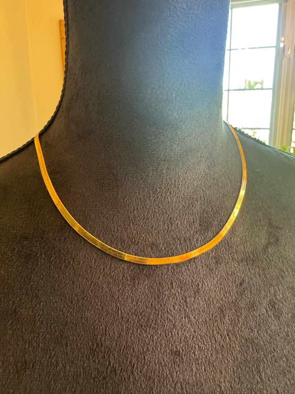 Classic Gold Herringbone Necklace Dyadema Gold Plated Sterling Silver